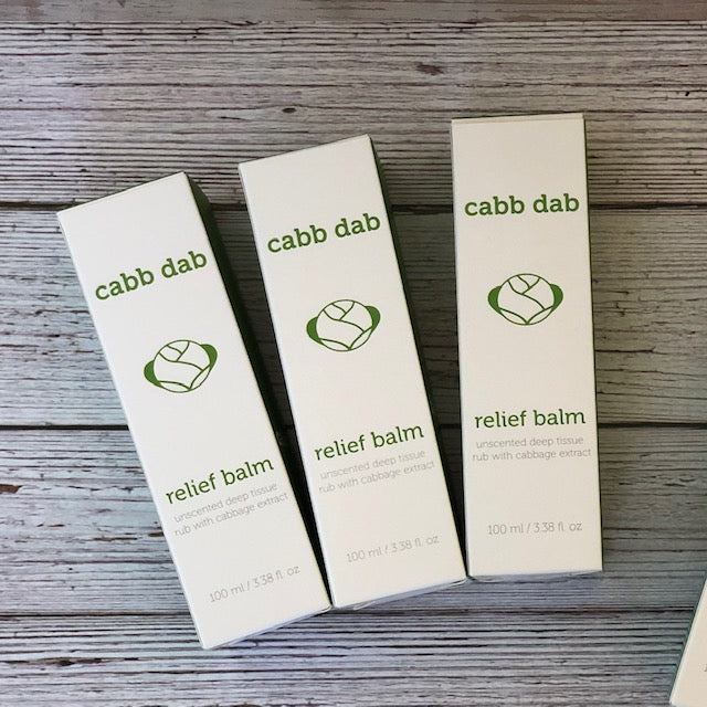 3-pack cabb dab unscented relief balm with real cabbage leaf extract