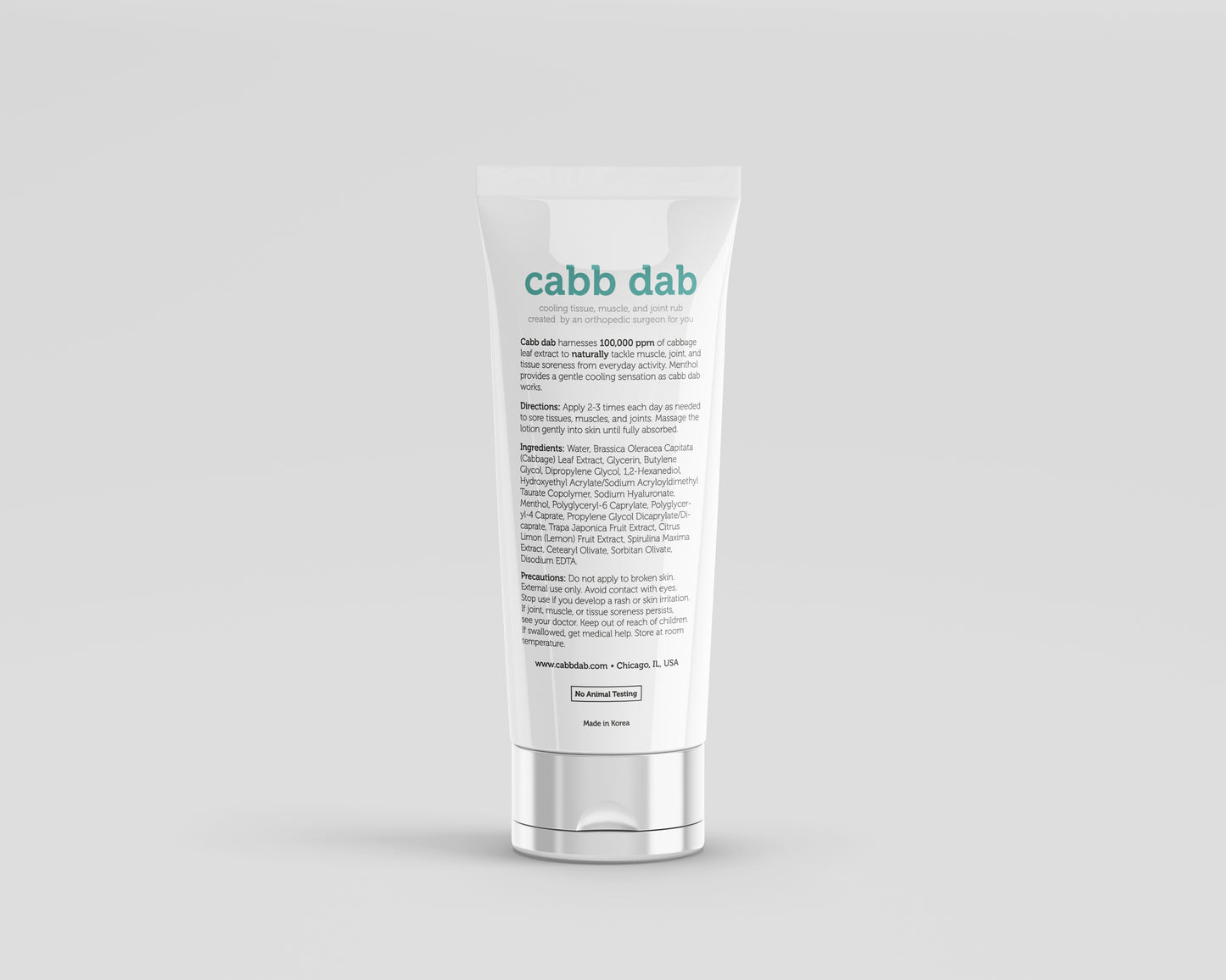 cabb dab cooling relief balm with real cabbage leaf extract and menthol (one tube)