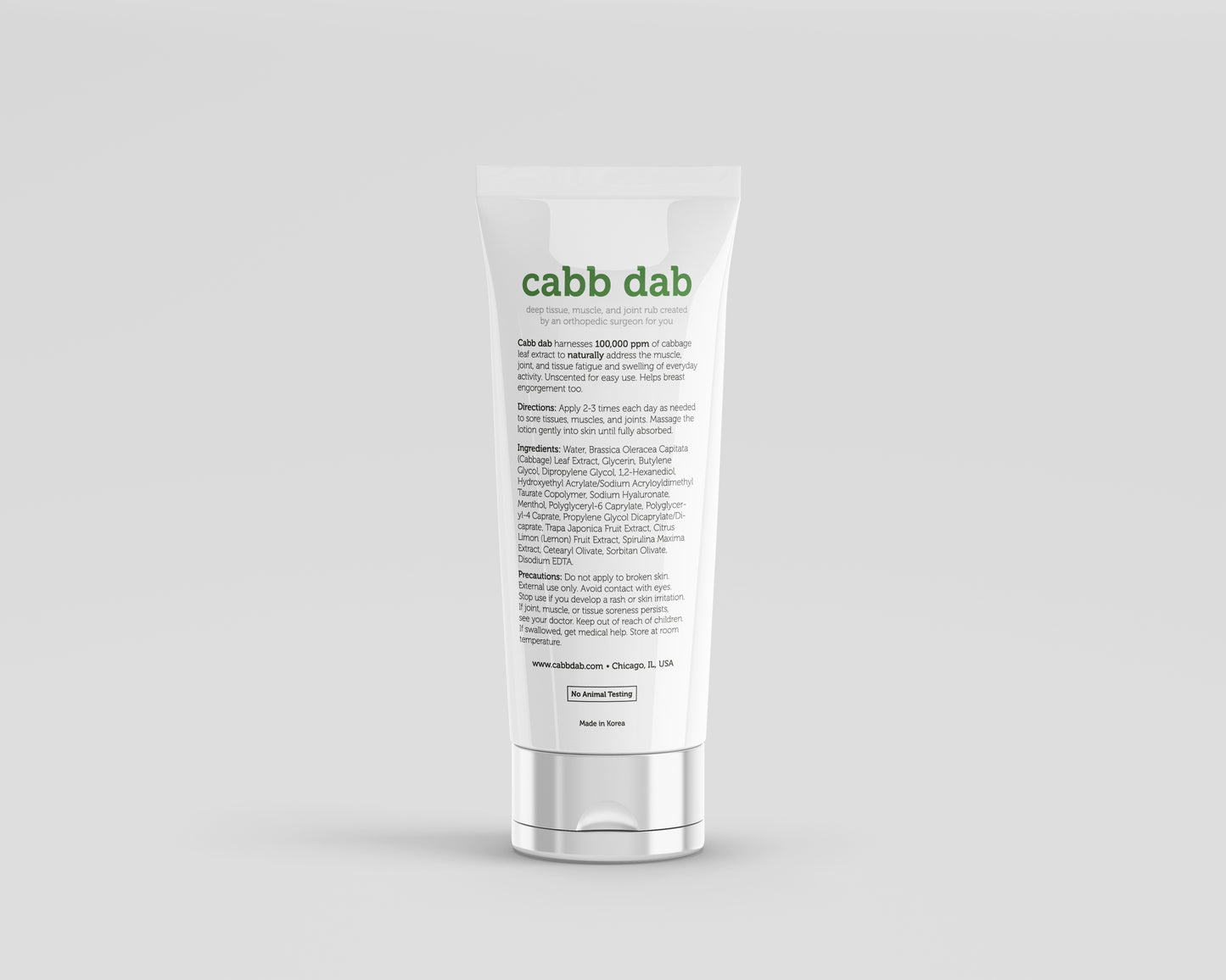 cabb dab unscented relief balm with real cabbage leaf extract (one tube)