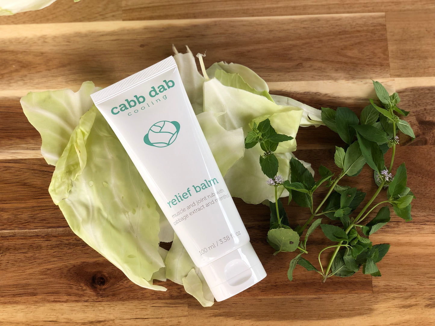 cabb dab cooling relief balm with real cabbage leaf extract and menthol (one tube)