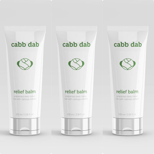 3-pack cabb dab unscented relief balm with real cabbage leaf extract
