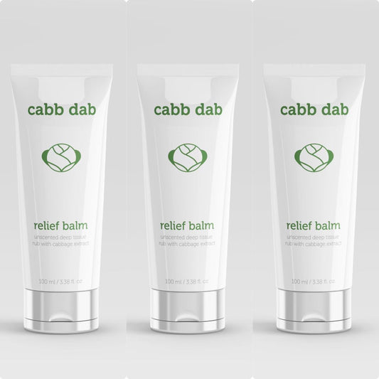 3-pack cabb dab unscented relief balm with real cabbage leaf extract