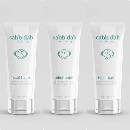 3-pack cabb dab cooling relief balm with real cabbage leaf extract and menthol