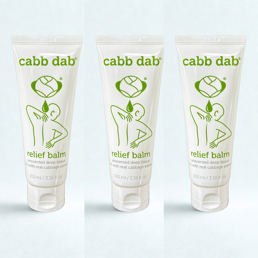 3-pack cabb dab unscented relief balm with real cabbage leaf extract
