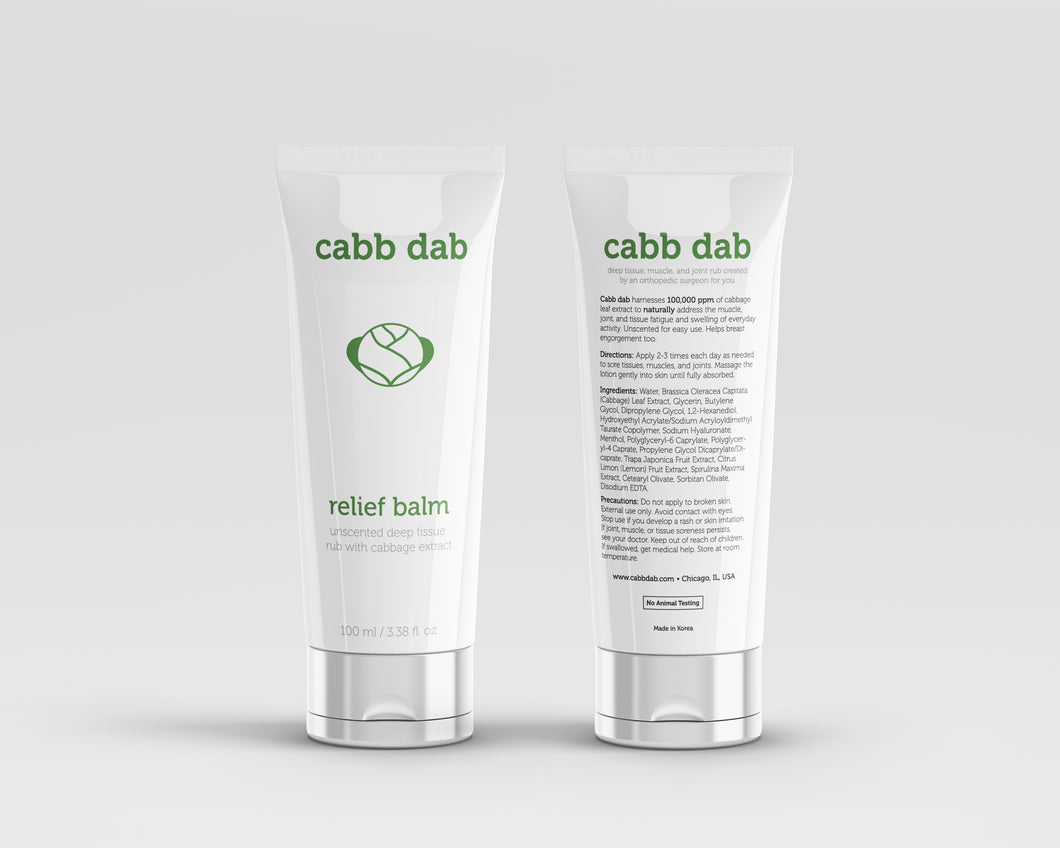 cabb dab unscented relief balm with real cabbage leaf extract