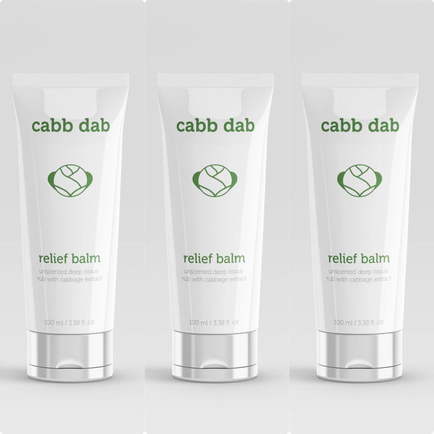 3-pack cabb dab unscented relief balm with real cabbage leaf extract